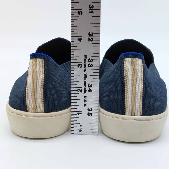 Rothy’s The Driver Sz 8.5 Navy Blue Knit Slip-On Sneakers Washable Eco-Friendly - Picture 4 of 12